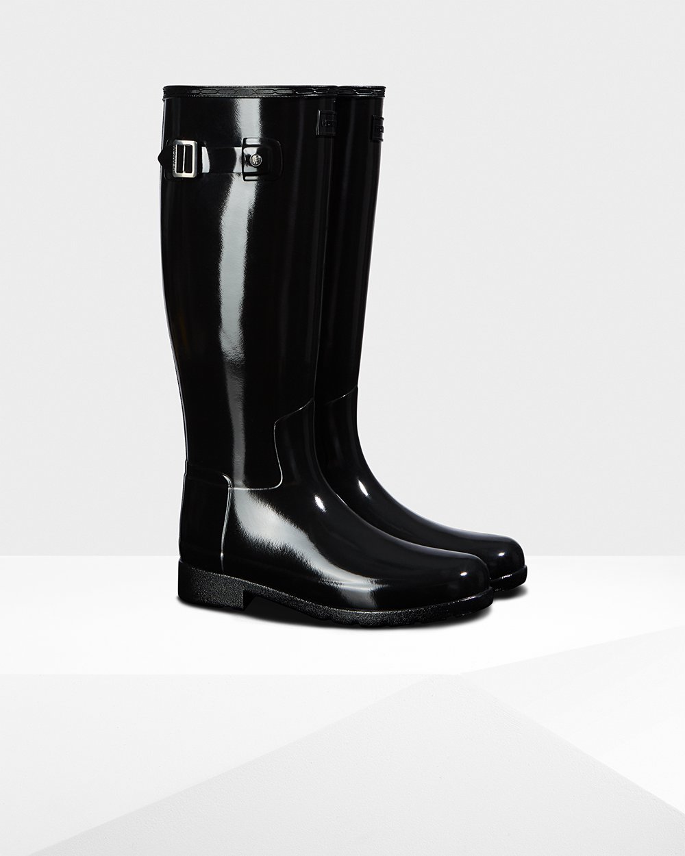 Galochas Altas Hunter Feminina Pretas - Original Refined Gloss - 13VLZHOUK
